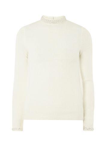 Dorothy Perkins Ivory Embellished Trim Jumper