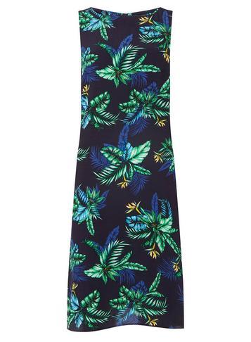 Dorothy Perkins *tall Navy Tropical Sidetape Stripe Shift Dress