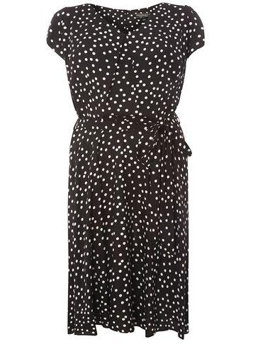 Dorothy Perkins *billie & Blossom Curve Monochrome Spot Print Skater Dress