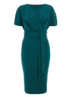 *quiz Green Batwing Sleeve Wrap Midi Dress
