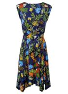 *izabel London Navy Leaf Print Dress