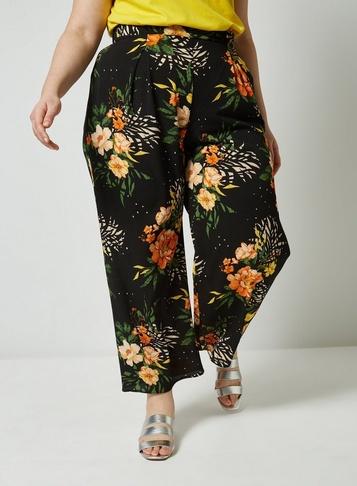 Dorothy Perkins *dp Curve Black Floral Mix Print Palazzo Trousers