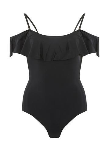 Dorothy Perkins *dp Beach Black Plain Bardot Swimsuit