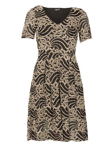 Dorothy Perkins *izabel London Black Damask Print Skater Dress