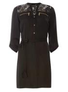 Dorothy Perkins Black Satin Shirt Dress