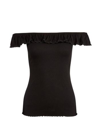 Dorothy Perkins Black 'victoriana' Ruffle Bardot Top