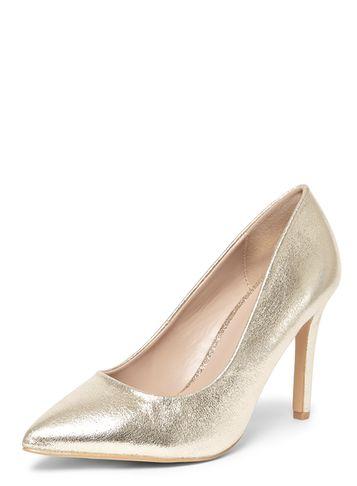 Dorothy Perkins Wide Fit Gold Emily Court Shoes