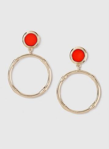 Dorothy Perkins Gold Look Stud Drop Hoop Earrings