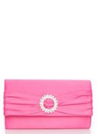 Dorothy Perkins *quiz Pink Satin Diamante Ring Clutch Bag
