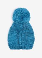 Dorothy Perkins Blue Cable Knit Pompom Beanie Hat