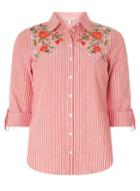 Dorothy Perkins Petite Red Stripe Embroidered Shirt