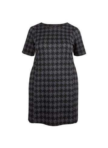 Dorothy Perkins *dp Curve Grey Dogtooth Print Tunic Top