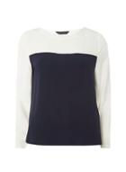 Dorothy Perkins Navy And Ivory Colourblock Zip Top