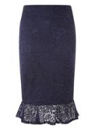 Dorothy Perkins Navy Lace Peplum Skirt