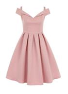 Dorothy Perkins *chi Chi London Pink Fold Over Bardot Dress