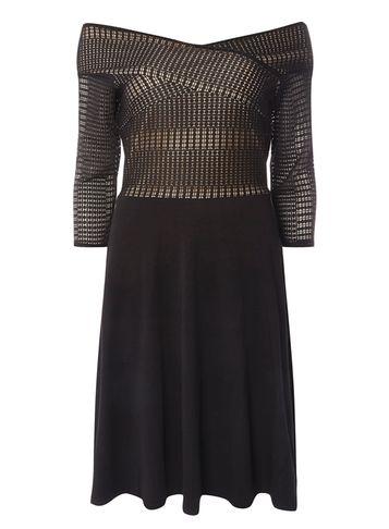 Dorothy Perkins *tall Black Lace Bardot Dress