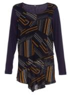 Dorothy Perkins *quiz Navy And Mustard Knit Top