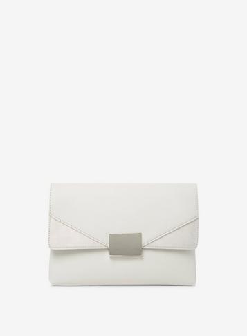 Dorothy Perkins Grey Square Hardware Clutch Bag