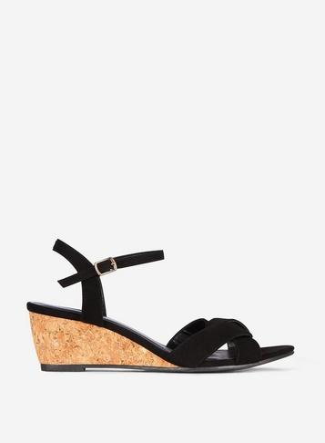 Dorothy Perkins Wide Fit Black 'revel' Wedge Sandals