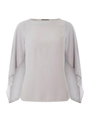 Dorothy Perkins Silver Trim Split Sleeve Top
