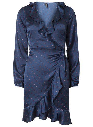 Dorothy Perkins *vero Moda Multi Ruffle Spot Print Wrap Dress