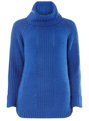 Dorothy Perkins Blue Chunky Cowl Neck Jumper