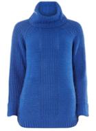 Dorothy Perkins Blue Chunky Cowl Neck Jumper