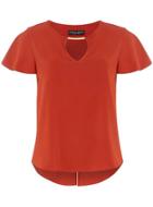 Dorothy Perkins Orange Keyhole Tee