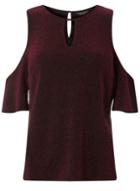 Dorothy Perkins Burgundy Cold Shoulder Top