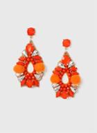 Dorothy Perkins Orange Bead And Pom Earrings