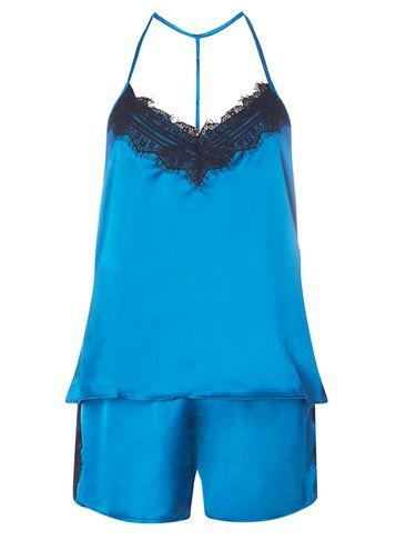 Dorothy Perkins Teal Lace Trim Camisole Top And Shorts Set