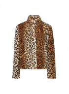 *only Faux Fur Leopard Print Cropped Coat