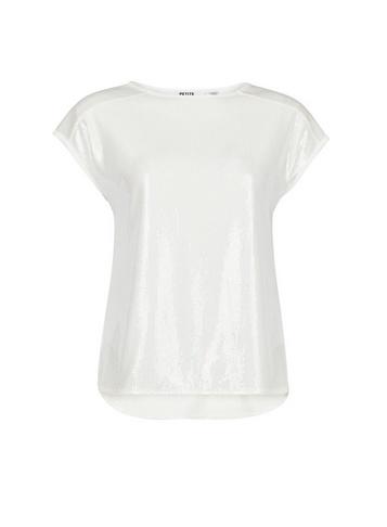 Dorothy Perkins Petite Ivory Sequin T-shirt