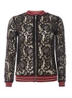 Dorothy Perkins Black Tipped Lace Knitted Bomber Jacket