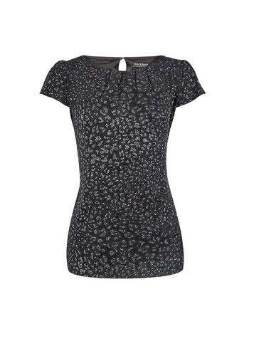 Dorothy Perkins *billie & Blossom Black Glitter Leopard Print Shell Top