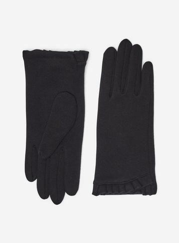Dorothy Perkins Black Jersey Frill Gloves