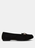 Dorothy Perkins Wide Fit Black Microfibre Lair Loafers