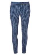 Dorothy Perkins Black And Blue Zig Zag Bengaline Trousers