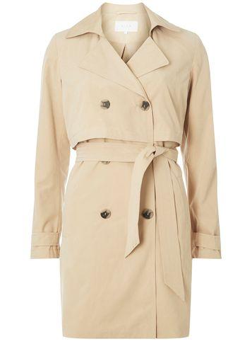 Dorothy Perkins *vila Beige Tie Waist Trench Coat