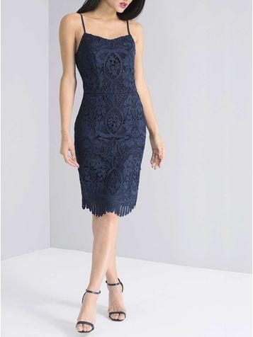 Dorothy Perkins *chi Chi London Navy Crochet Bodycon Dress
