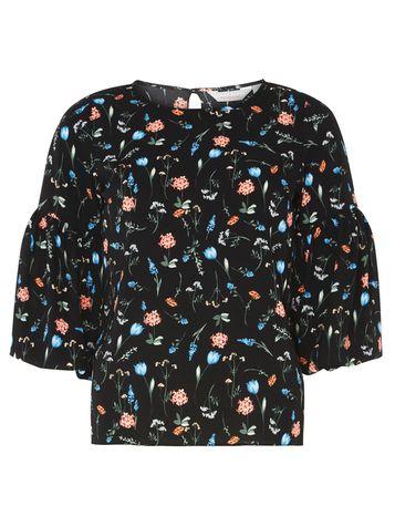 Dorothy Perkins Petite Floral Puff Sleeve Top