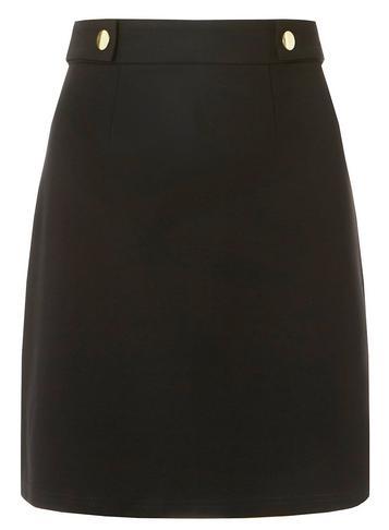 Dorothy Perkins *tall Black Popper Button Detail Mini A-line Skirt