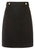 Dorothy Perkins *tall Black Popper Button Detail Mini A-line Skirt