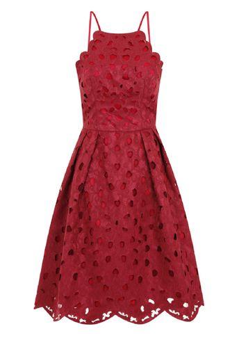 Dorothy Perkins *chi Chi London High Neck Laser Cut Midi Dress