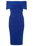Dorothy Perkins *cobalt Blue Textured Bardot Dress