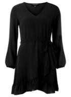 Dorothy Perkins *black Wrap Fit And Flare Dress