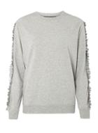 Dorothy Perkins *tall Breast Cancer Care Grey Ruffle Sleeve Jumper