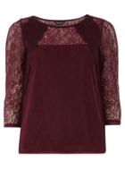 Dorothy Perkins Mulberry Lace Longsleeve Top