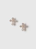 Dorothy Perkins Rose Gold Tiny Cross Stud Earrings