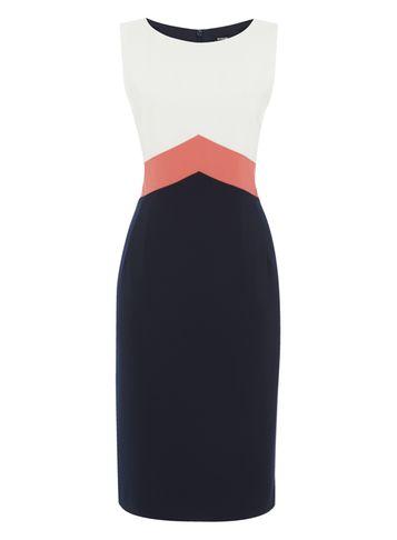 Dorothy Perkins *roman Originals Coral Colour Block Dress